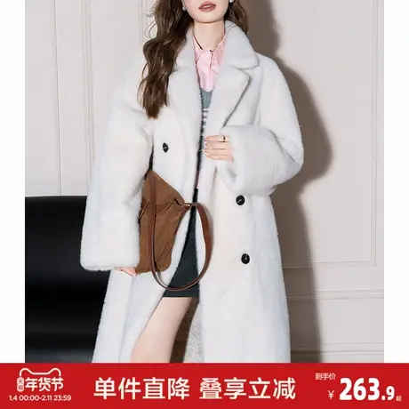 唐狮2026秋冬外套翻领女仿皮草大衣长款保暖高级感时尚气质超好看图片