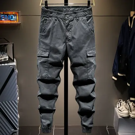 秋冬款潮牌余文乐工装裤男宽松束脚百搭男士休闲长裤子男小脚学生商品大图