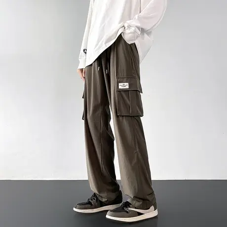 工装裤男秋季男士裤子男款春秋宽松直筒男裤2023新款潮牌休闲长裤商品大图
