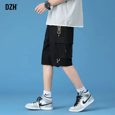 男生黑色工装裤短裤男款夏季速干中裤韩版潮流百搭休闲裤子五分裤商品大图