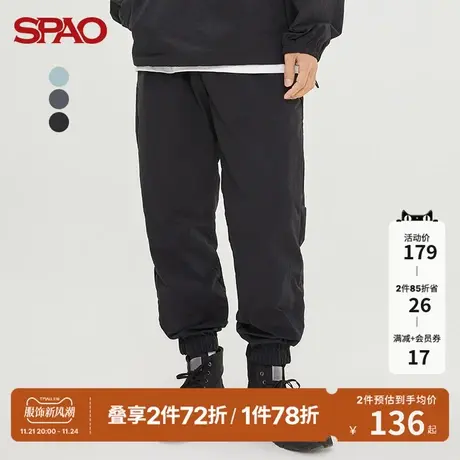 SPAO男士休闲裤春季新款时尚休闲百搭束脚松紧腰长裤SPTCC23H15商品大图