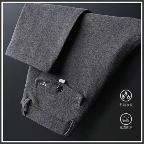 毛呢小西裤男士直筒宽松灰色休闲长裤子男裤商务正装冬季春秋冬款商品大图