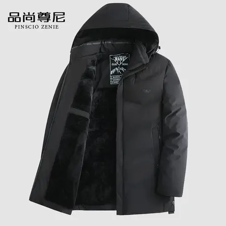 中老年人爸爸冬装外套加绒加厚简约大方连帽保暖御寒外套男士棉衣商品大图