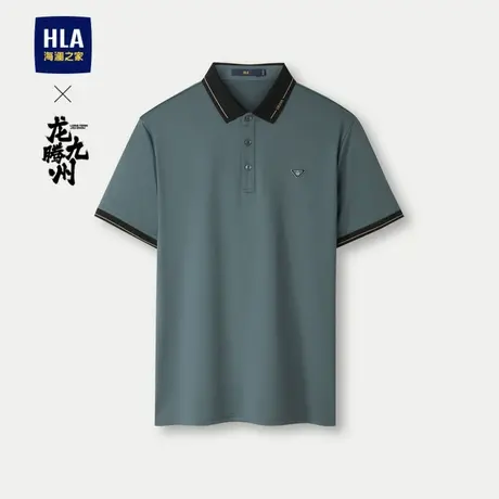 HLA/海澜之家龙腾九州IP系列短袖Polo24春夏新含莱赛尔翻领短袖男商品大图