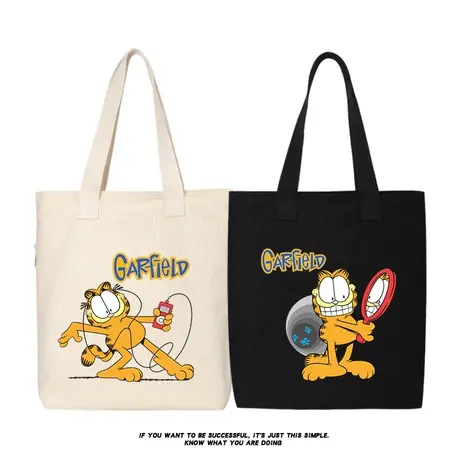 秀洛Garfield咖菲猫购物袋帆布手提袋大容量可爱卡通单肩包加菲猫商品大图