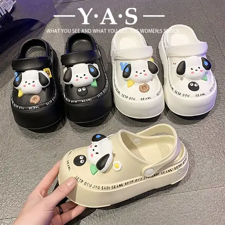 洞洞鞋女夏季外穿网红爆款可爱透气护士防滑软底沙滩包头半拖鞋女商品大图