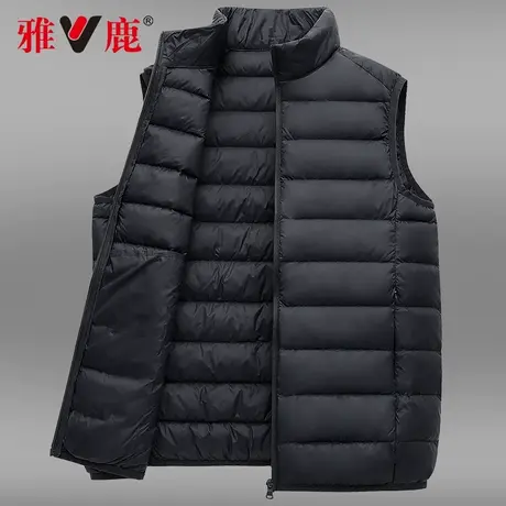 雅鹿轻薄羽绒服马甲男2022新款春秋外穿短款马夹冬季内搭保暖背心商品大图