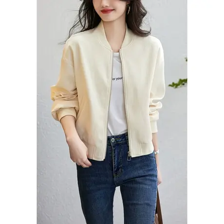 时尚气质上衣外套2023年春季新款淑女宽松休闲显瘦拉链通勤棒球服商品大图