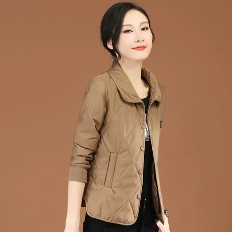 韩潮袭人轻薄娃娃领短款棉衣棉服女2023冬新款小棉袄外套厚图片