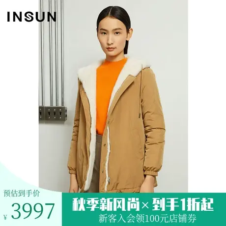 恩裳冬季时尚通勤两穿设计保暖连帽水貂皮草女小个子商品大图