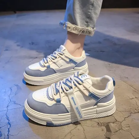 春秋透气板鞋女学生厚底小众百搭休闲小白鞋2023新款原创chic鞋子商品大图