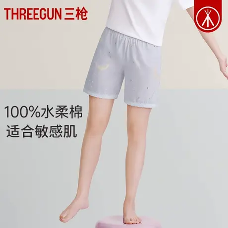 三枪家居裤女夏100%纯棉薄款甜美短裤新疆棉宽松吸汗透气女士裤衩商品大图