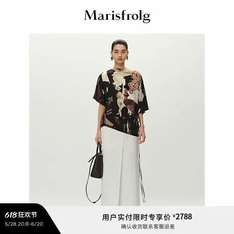 【艺术家灵感】Marisfrolg玛丝菲尔2025夏新款真丝宽松连肩上衣商品大图