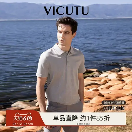 VICUTU威可多男polo衫夏季干爽舒适上衣商务通勤百搭保罗半袖T恤商品大图