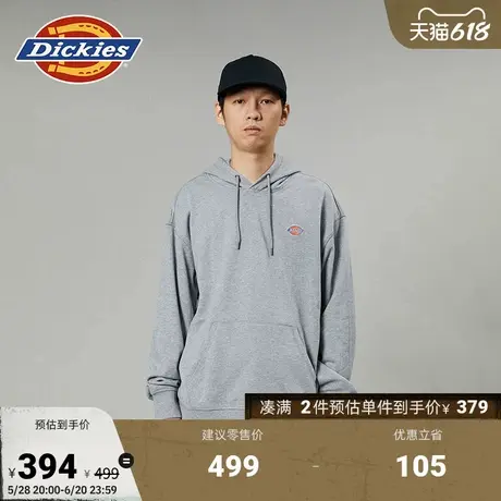Dickieslogo贴布绣春夏休闲连帽毛圈新款美式卫衣宽松 男女情侣图片