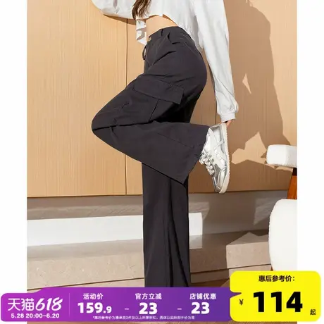 唐狮2025秋冬季新款灰色工装裤女休闲裤流行多袋百搭美式阔腿长裤商品大图