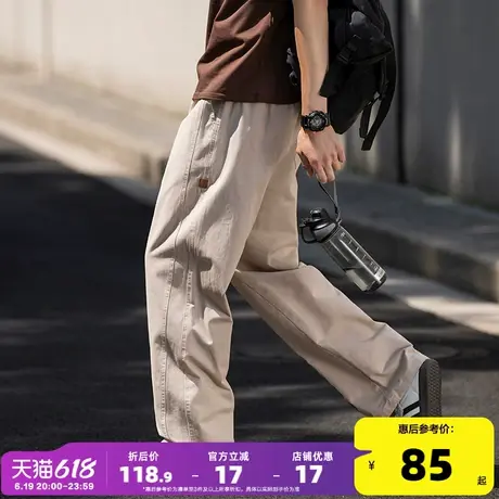 唐狮2025春季新款男休闲长裤宽松直筒工装裤子潮流简约阔腿裤百搭商品大图