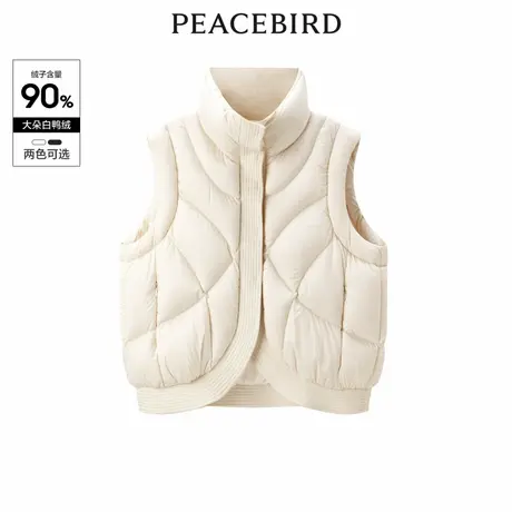 【商场同款】太平鸟女装2023年冬季新款弧下摆羽绒马甲A1ACD4171商品大图