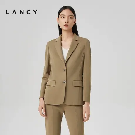[朗姿奥莱]LANCY/朗姿女装2022春季新款通勤西装外套女收腰显瘦高商品大图
