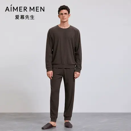 爱慕先生25秋冬1号舒适服睡衣男圆领长袖长裤家居套装NS43M641商品大图
