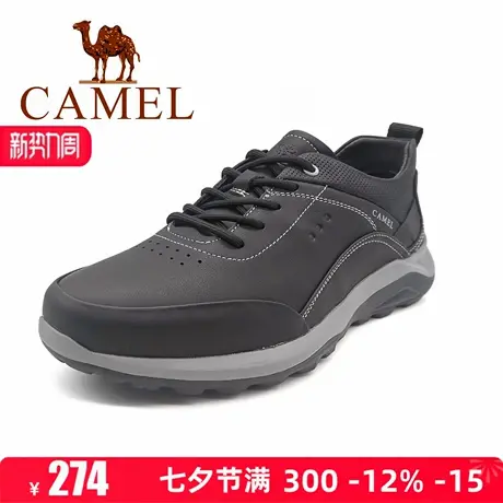 Camel/骆驼男鞋2025秋季新款轻休闲皮鞋厚底通勤系带运动皮鞋商品大图