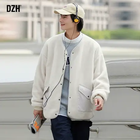 男生两面穿棉服男冬季加厚毛绒外套高级感2023年新款短款棉衣夹克商品大图