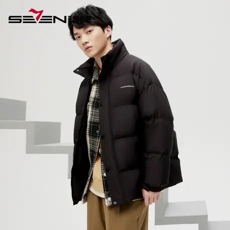 柒牌清仓潮牌SVNMDN羽绒服男冬季短款时尚休闲帅气立领鸭绒外套商品大图