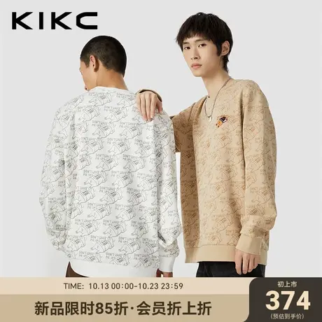 kikc卫衣男2023秋冬新款商场同款满印卡通刺绣潮流百搭减龄上衣图片