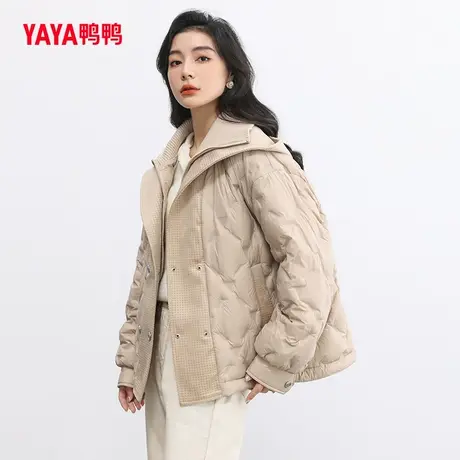 【双十一预售】鸭鸭羽绒服女2023秋冬新大翻领连帽短款韩版外套C图片