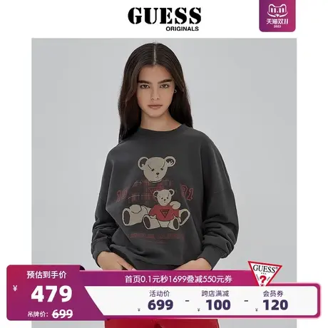 GUESSOriginals23年新款秋女士美式复古卡通圆领卫衣-W4RQ17KBJ31图片