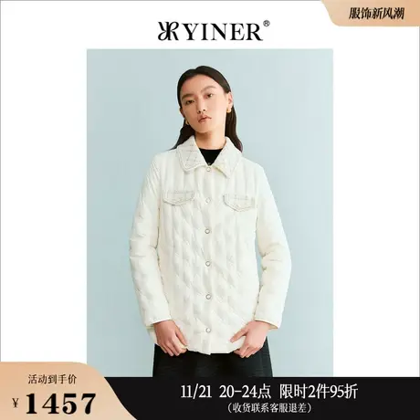 [聚暖白鹅绒]YINER音儿线上专选女装2023冬季金属闪丝羽绒服商品大图