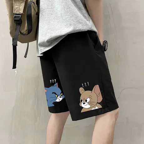 休闲短裤男夏季薄款美式动漫印花潮流宽松青少年潮牌运动五分裤子商品大图