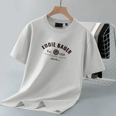 250g重磅纯棉短袖t恤男夏季宽松圆领体恤上衣服潮牌印花全棉半袖商品大图