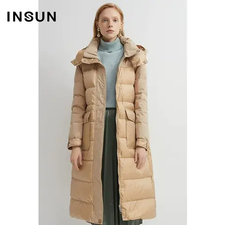 INSUN恩裳冬季休闲白鹅绒修身羽绒服商品大图