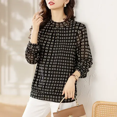 长袖蕾丝打底衫女春秋季宽松加大码女装中年妈妈休闲洋气小衫上衣图片