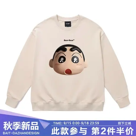 日潮vintage圆领卫衣卡通立体小新胖虎静香ins潮外套男女打底衫冬图片