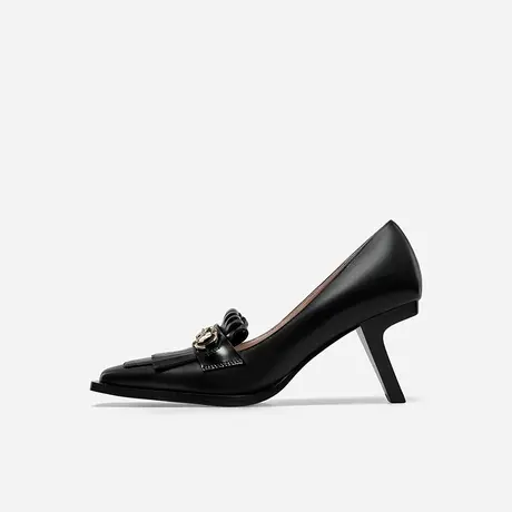 Nine West/玖熙2023年春夏新款高跟鞋女马衔扣回旋跟气质女鞋小众图片