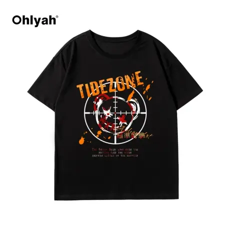 短袖夏季纯棉T恤女国潮2023新款潮牌衣服半袖日系ins爆款黑色体恤图片