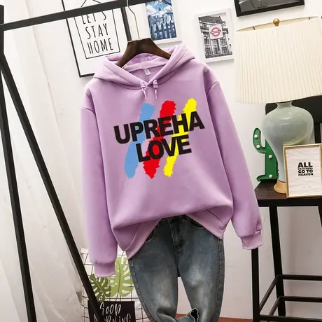 waitmore卫衣女加绒加厚2023秋冬新款韩版ins潮卡通宽松连帽外套商品大图