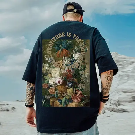 高街胖子短袖t恤大码男装纯棉宽松情侣夏oversize美式重磅ins潮牌商品大图