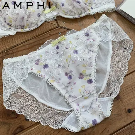 amphi华歌尔旗下 日系少女性感轻薄雪纺蕾丝三角裤内裤AP3420商品大图