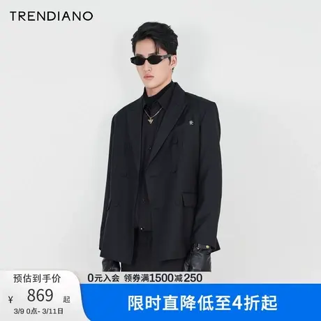TRENDIANO官方新款春季男装休闲西装外套男图片