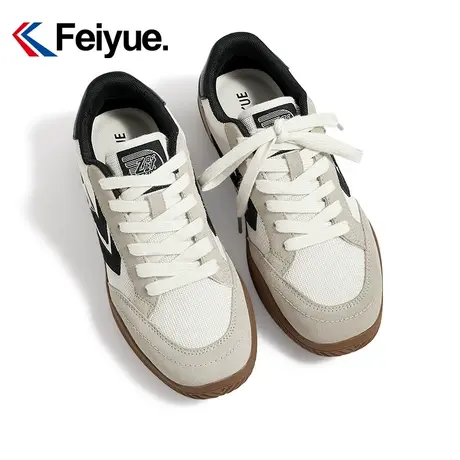 feiyue/飞跃复古拼色德训鞋女2024春季新款情侣款透气休闲板鞋982图片