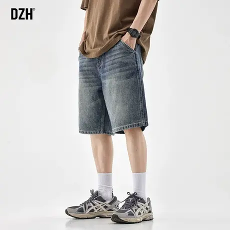 男士美式牛仔短裤男夏季薄款直筒宽松五分裤中裤2023新款大码男裤商品大图
