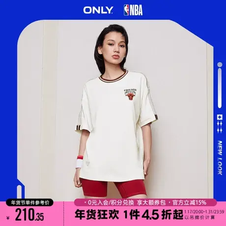 ONLY2023秋季新款NBA联名款字母圆领落肩oversizeT恤女|123201146商品大图