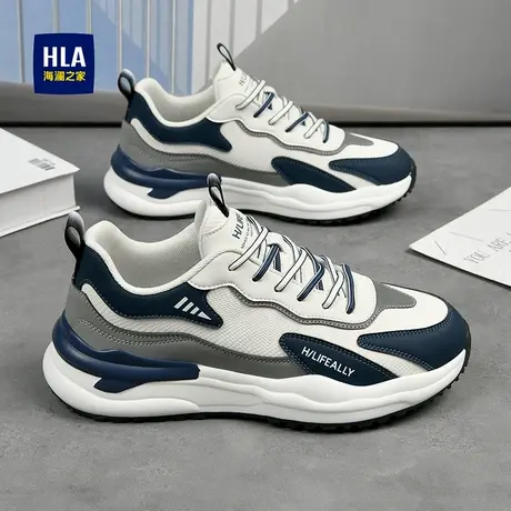 HLA/海澜之家休闲男鞋春夏款2025新款网面透气运动鞋子男百搭潮鞋图片