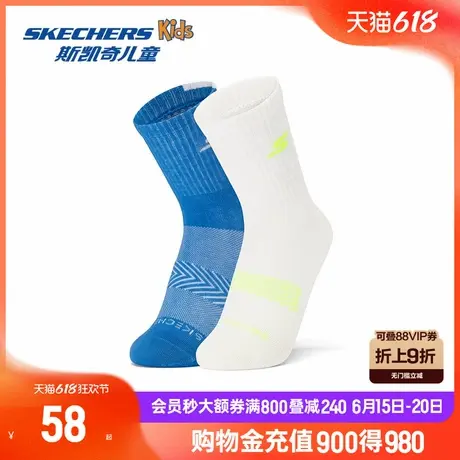 Skechers斯凯奇男女童袜子中大童春夏休闲袜儿童运动中筒袜抗菌袜商品大图