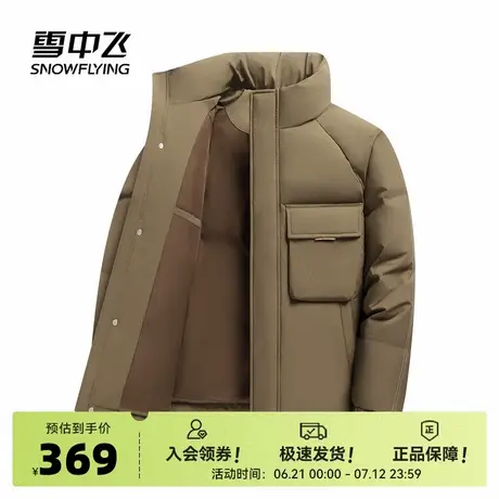 雪中飞2025秋新款男士短款羽绒服立领商务时尚休闲保暖舒适商品大图