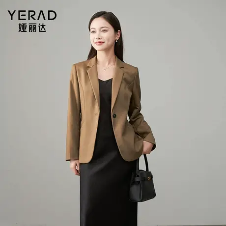 娅丽达复古美拉德通勤西装外套女2025秋季新款收腰显瘦休闲小西服商品大图