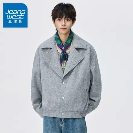 N5真维斯外套男2025秋季新款美式潮牌时尚翻领上衣服男士春秋夹克图片